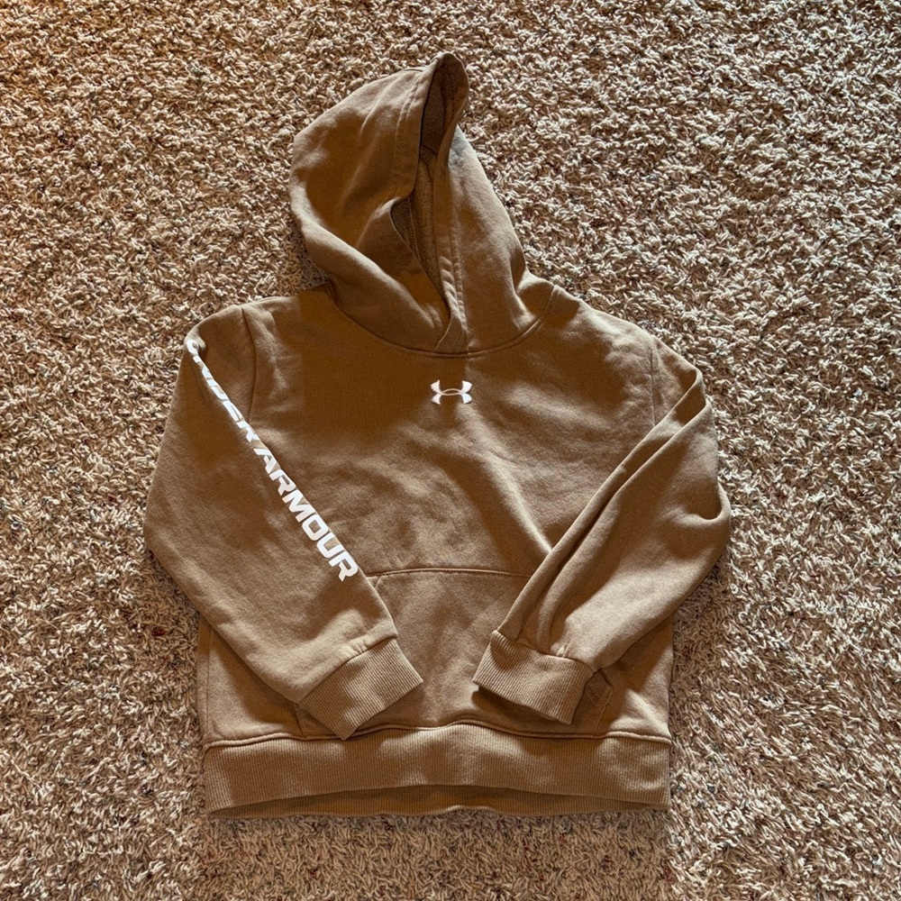 Under Armour Kids Brown Hoodie and Joggers Tracksuit Set Boys Size 6 - Picture 4 of 8